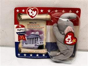 McDonalds ty cheapest beanie baby - Righty the Elephant Lefty the Donkey original package